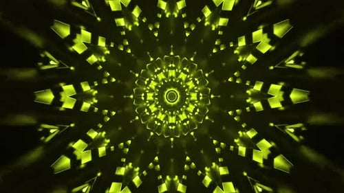 Green kaleidoscope pattern rotates
