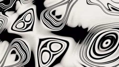 Abstract Fluid Black and White Morphing Background Loop