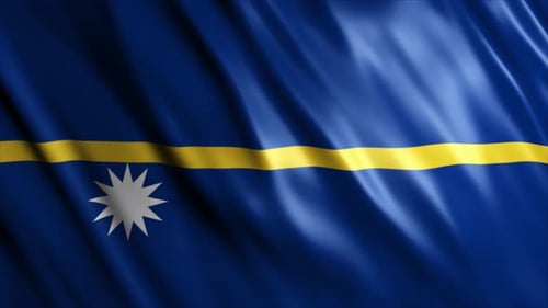 Nauru National Flag Waving Animation