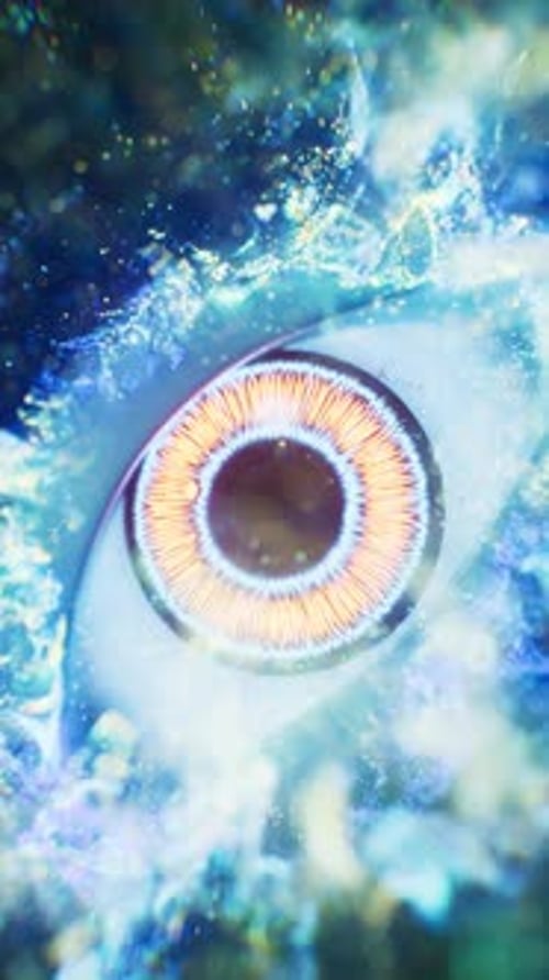 Abstract Futuristic Eye with Glowing Space Particles