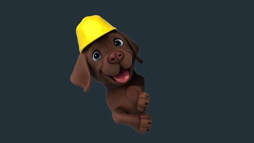 Fun 3D cartoon white Labrador retriever (with alpha channel included)