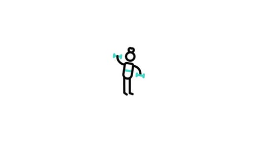 Minimalist Stick Figure Exercise Animation with Dumbbells