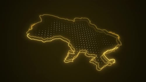 Animated Futuristic Neon Country Map Outline