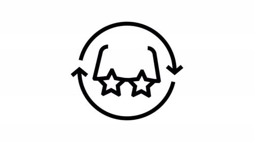 Animated Icon of Star Glasses with Rotating Arrows