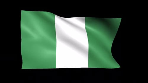 Realistic Nigeria National Flag Waving Animation Loop