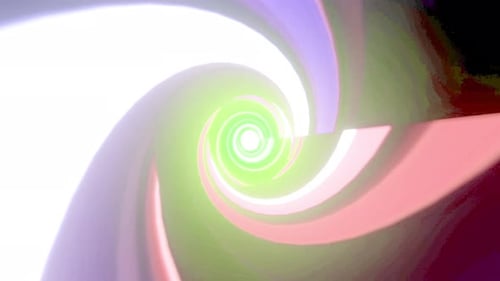 Swirling green and pink light spiral