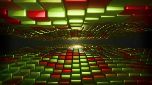 Dynamic Abstract Cubes Tunnel Seamless Loop Background