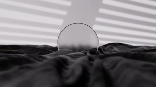 Minimalist Sphere Reveal on Wavy Fabric Animation