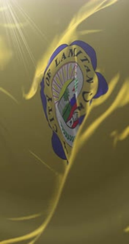 City of Lamitan Basilan Flag Waving with Light Flare
