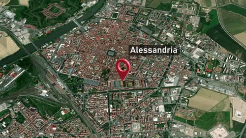 Alessandria City Zoom (Italy) from Space to Earth