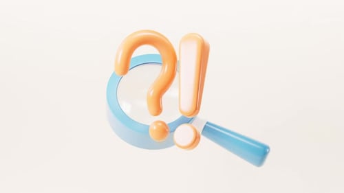 Cartoon question mark and exclamation point, chat mark, 3d rendering.