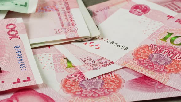 Detailed Close Up of 100 Yuan the Chinese Currency 100 Renminbi the ...