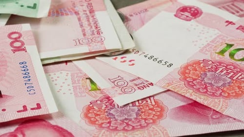 Detailed Close Up of 100 Yuan the Chinese Currency 100 Renminbi the Highest Denomination of China's