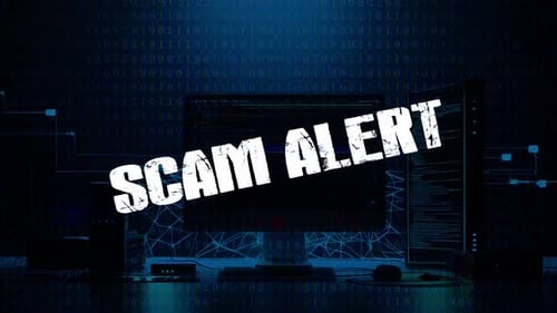 Digital Scam Alert Message Glitch Animation