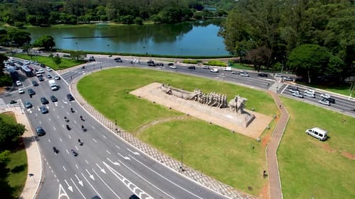 Centro da cidade de São Paulo, Brasil. Paisagem deslumbrante do parque Ibirapuera
.