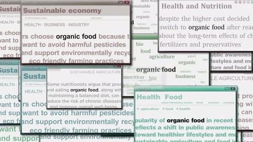 Animated Digital Windows with Organic Food Information