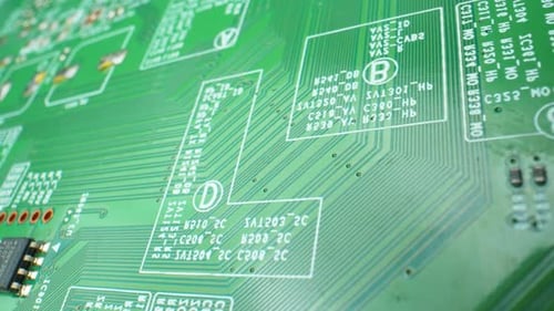 Vidéo macro d'une carte de circuit imprimé. Séquences 4K.