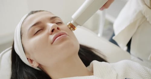 LPG Skin Massage in a Professional Beauty Studio Ultrasound Facial Massage