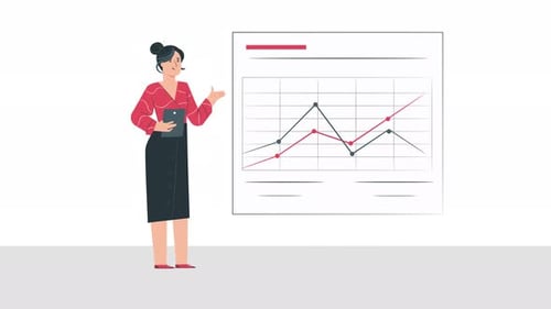 Women Business Report Presenting Plan Client Animation