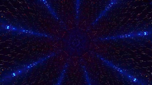 Colorful Abstract Glowing Light Tunnel Kaleidoscope Loop