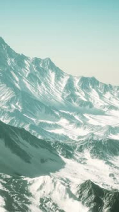 Panoramic View of the Ski Slope with the Mountains