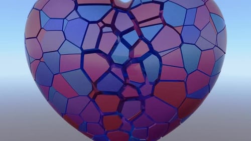 Geometric Heart Shattering and Reassembling Animation