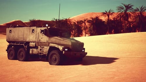 Armoured Military Truck in Desert