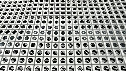 Floating Background with White Cubes, Unique Design, Exclusive, Reflection, Black Shapes, 3D Render