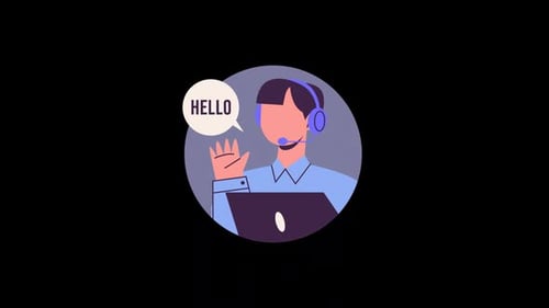 Animação de personagens de suporte ao cliente 2D em HD On Alpha