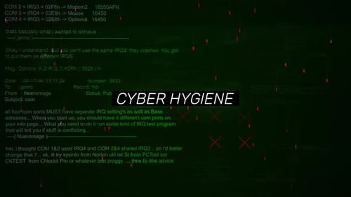 Cyber Hygiene Text On Hacking Background Screen