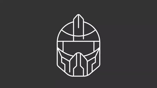 Futuristic helmet white line animation