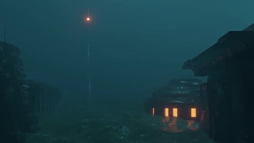 Mysterious Foggy City Landscapes Used With Rain Overlays