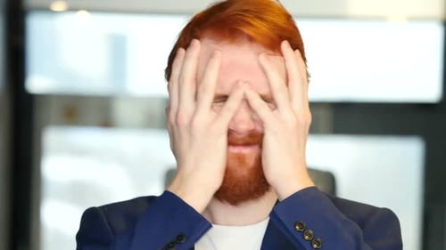 Man Reacts with Negative and Positive Emotions