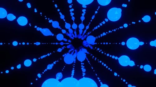 Tiefblauer transformierender Neonbläschen-Hintergrund VJ Loop In 4K