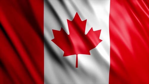 Waving Canadian Flag Background Seamless Loop Animation