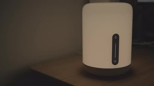 Modern Table Lamp Emitting Soft Light at Night