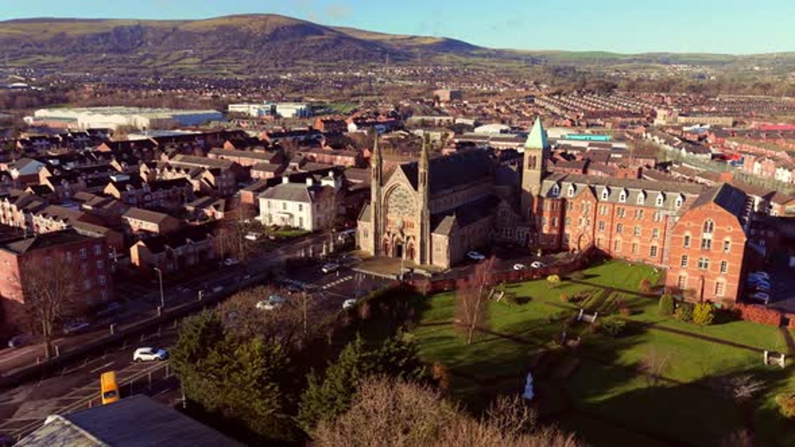 Travelling 60FPS Aerial Video Of Clonard Monastery In West Belfast travelling-60fps-aerial-video-of-clonard-monastery-in-west-belfast