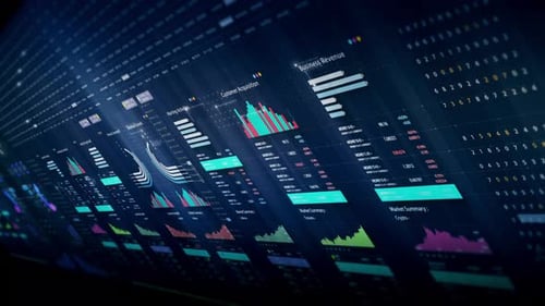 Futuristic Digital Business Data Analytics Dashboard Animation