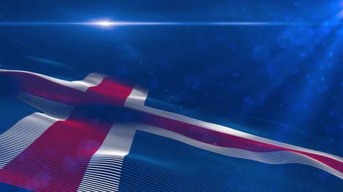 Iceland Digital Holographic Flag