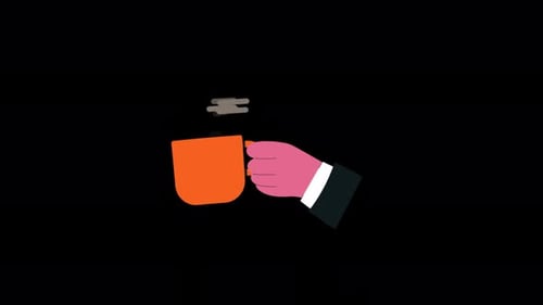 Tasse à café Hands Holding. Vidéo d'animation sur le concept Coffee Time - Transparente