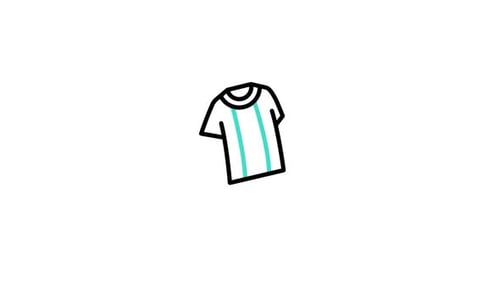 Animated Line Art Sports T-Shirt Icon