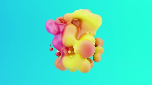 3d Abstract Shapes Animation Vivid Colorful Balls Morphing 3D Blobs Loop Background