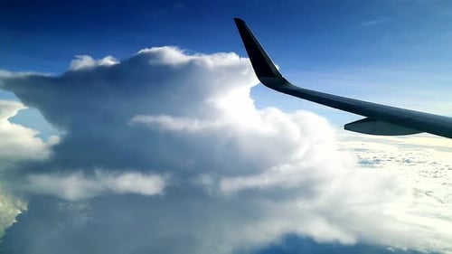 beauty big white cloud view from commercial airplane windows