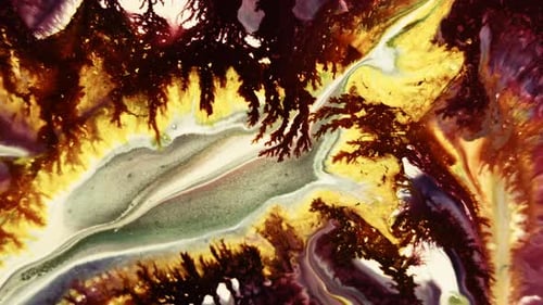 Abstract Nature: Swirling Veins of Yellow and Brown