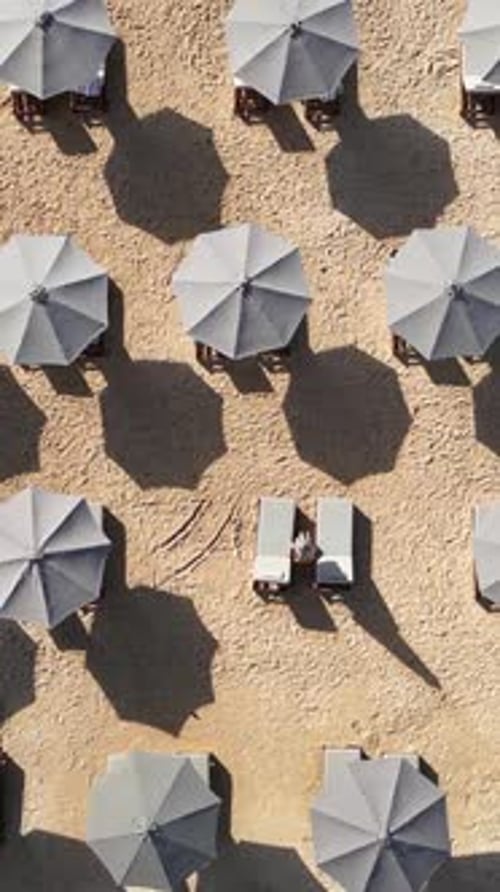 Bird's Eye View at Tropical Beach at Early Morning
