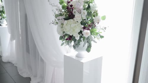 Gorgeous and clean white wedding décor arrangement set up at the Next Restaurant in Stittsville Onta