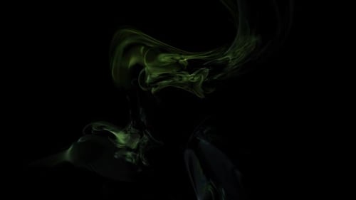 Abstract Green Fluid Smoke Swirl Background Animation