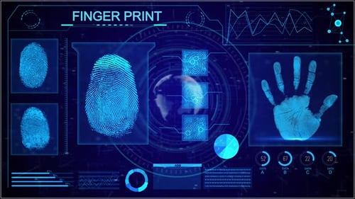 Futuristic Fingerprint Scan and Data Interface