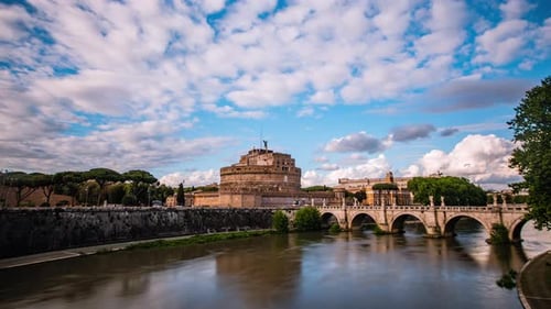 Time Lapse - Panaromic View of Sant'angelo Castle - 4K