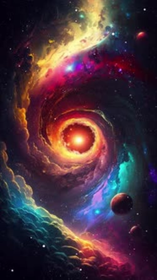 Vibrant Abstract Space Nebula Swirl Background Loop